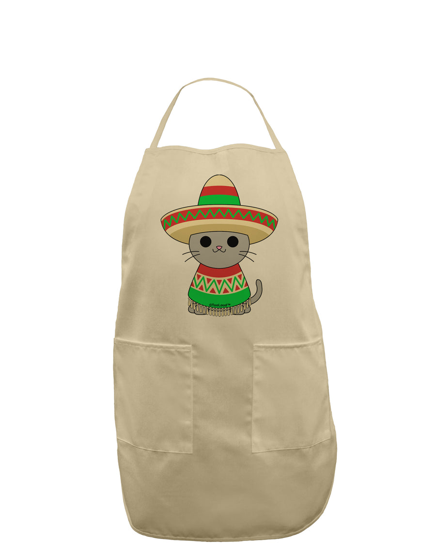 Cat with Sombrero and Poncho Adult Apron by TooLoud-Bib Apron-TooLoud-White-One-Size-Davson Sales