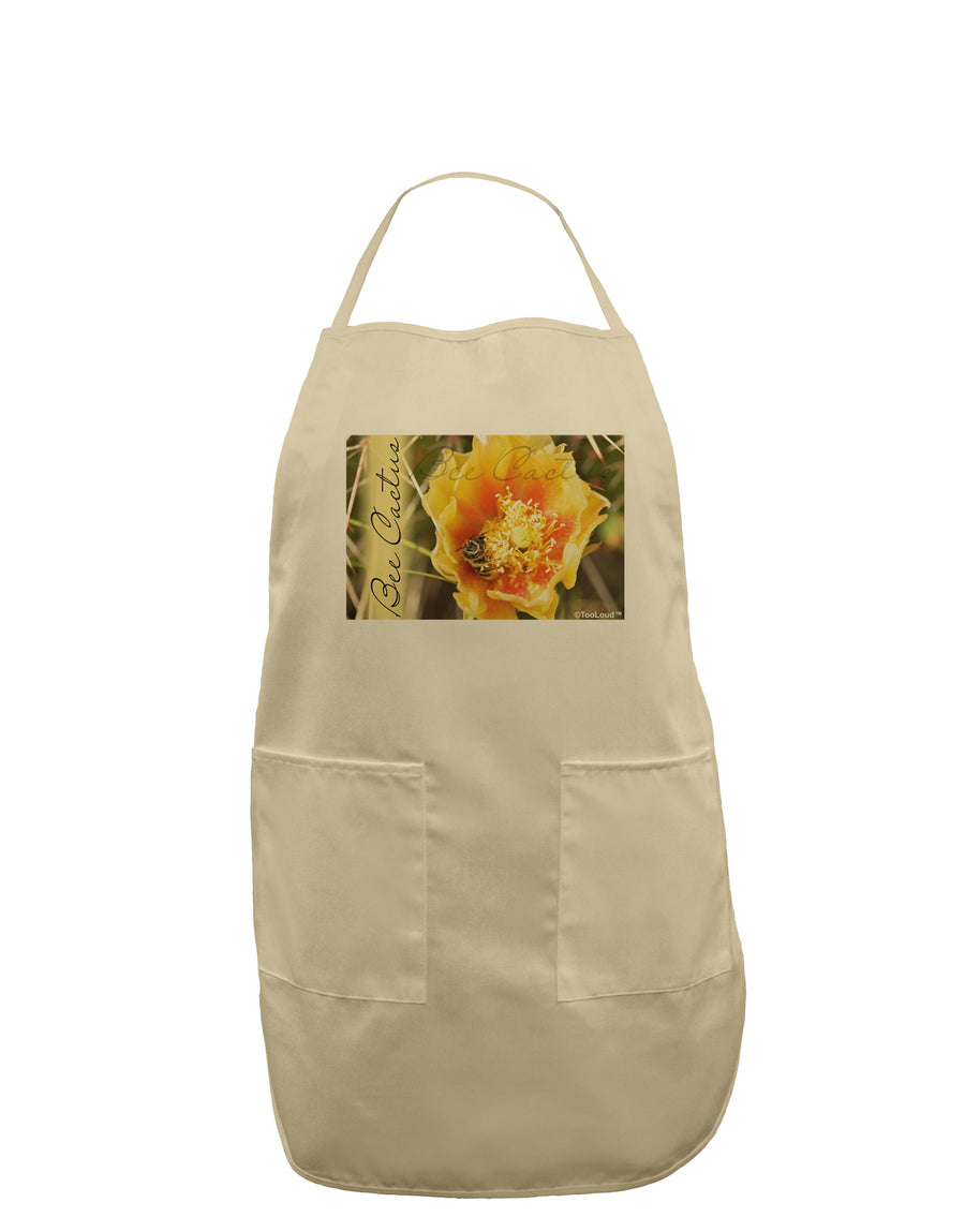 Bee Cactus with Text Adult Apron-Bib Apron-TooLoud-White-One-Size-Davson Sales