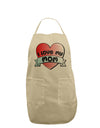 I Love My Mom - Heart Banner Design Adult Apron by TooLoud-Bib Apron-TooLoud-Stone-One-Size-Davson Sales