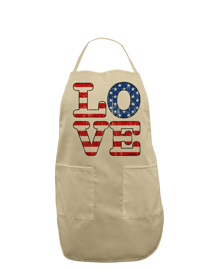 American Love Design - Distressed Adult Apron by TooLoud-Bib Apron-TooLoud-White-One-Size-Davson Sales