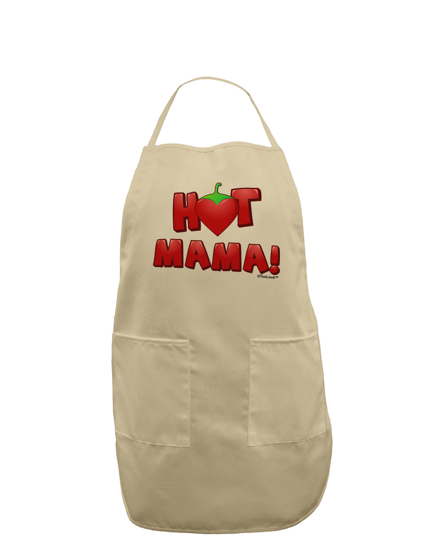 Hot Mama Chili Heart Adult Apron-Bib Apron-TooLoud-Stone-One-Size-Davson Sales