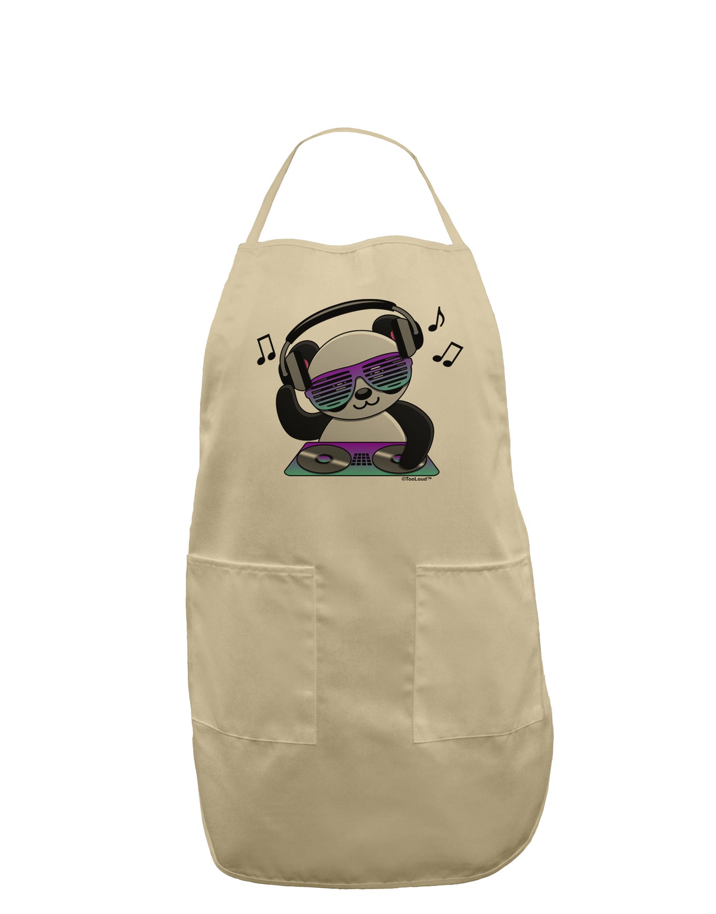 Panda DJ Adult Apron-Bib Apron-TooLoud-Stone-One-Size-Davson Sales