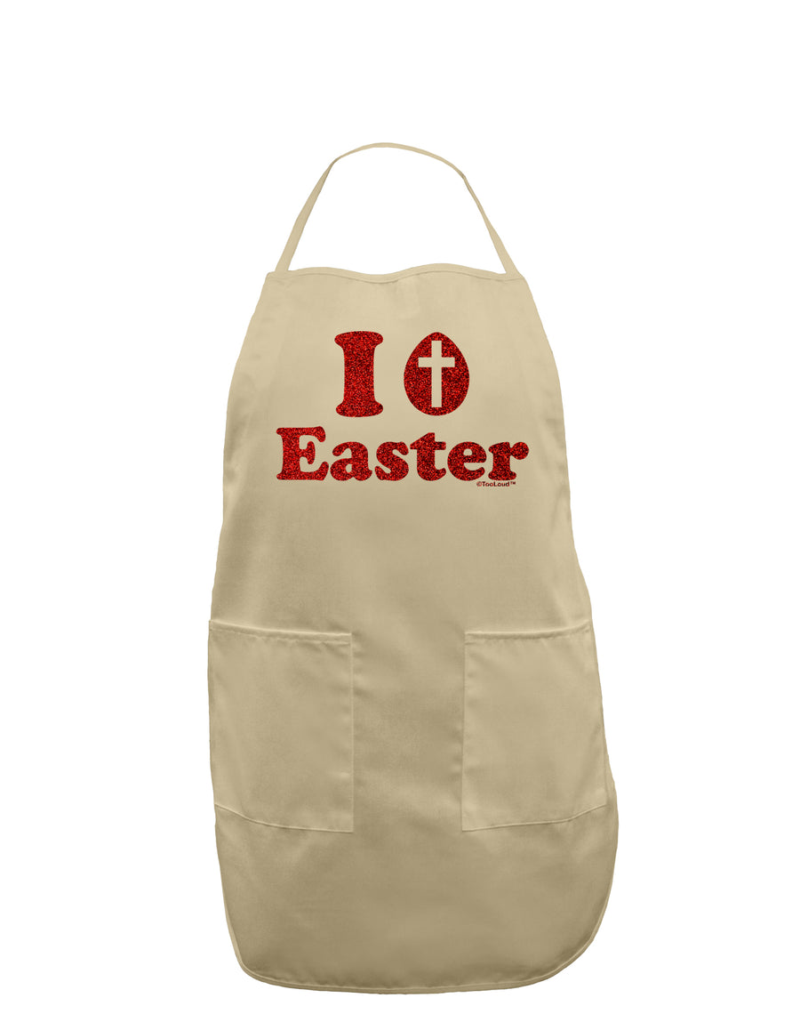 I Egg Cross Easter - Red Glitter Adult Apron by TooLoud