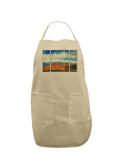 CO Beautiful View Text Adult Apron-Bib Apron-TooLoud-Stone-One-Size-Davson Sales