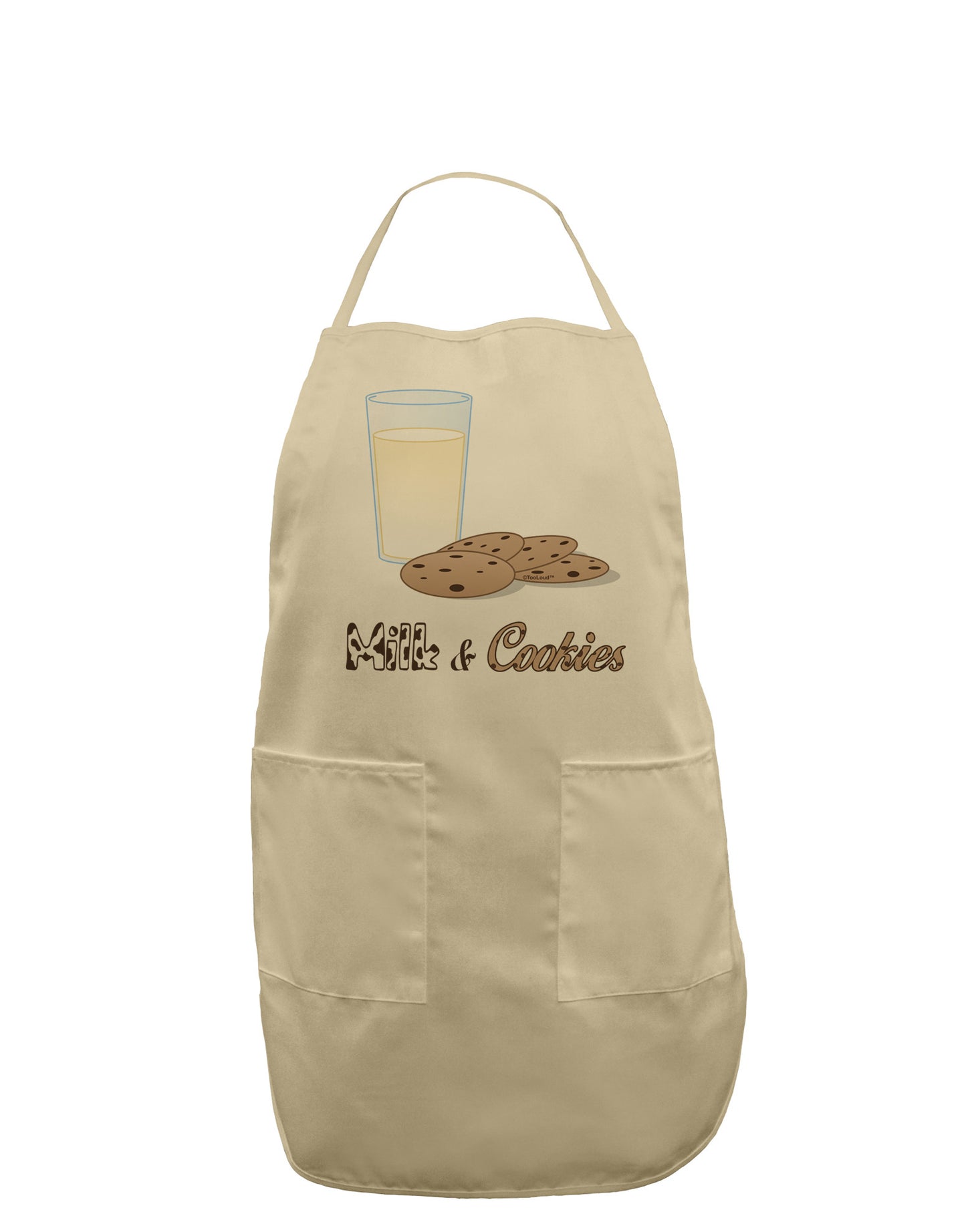 Milk and Cookies Design Text Adult Apron-Bib Apron-TooLoud-Stone-One-Size-Davson Sales