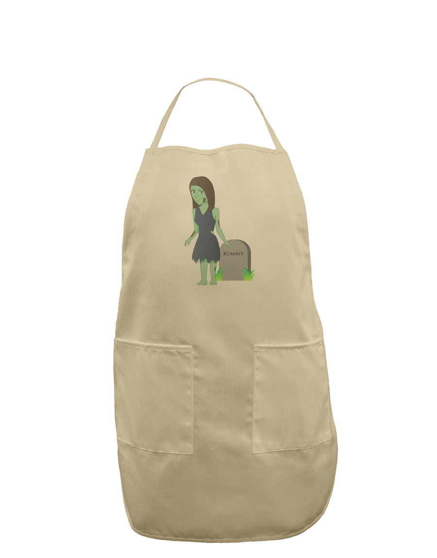 Kimmy the Zombie Girl Adult Apron-Bib Apron-TooLoud-White-One-Size-Davson Sales