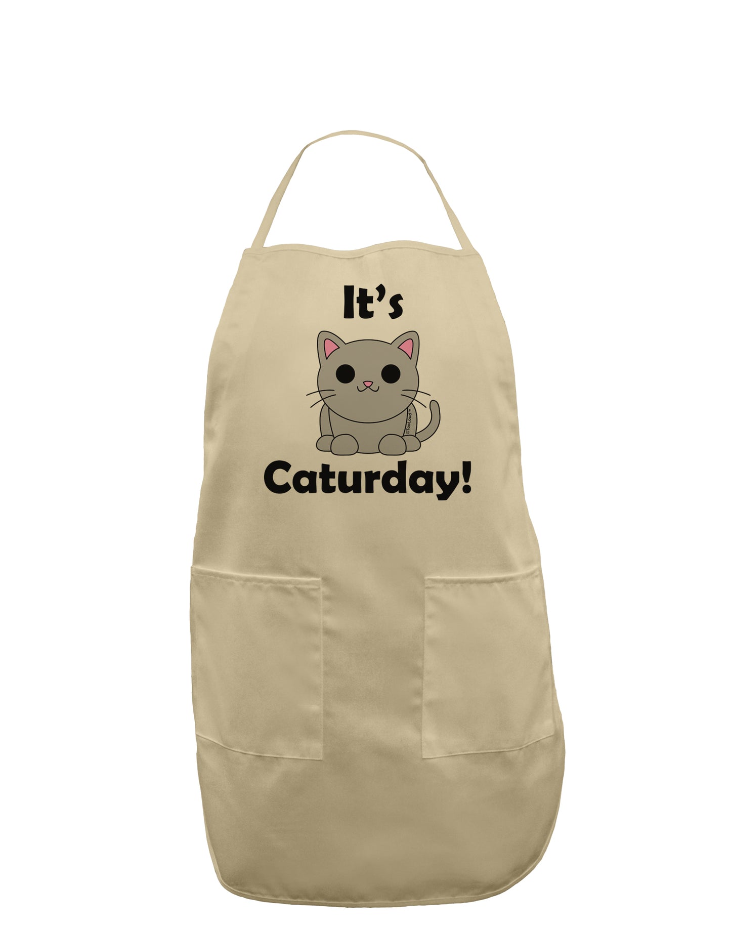 It's Caturday Cute Cat Design Adult Apron by TooLoud-Bib Apron-TooLoud-Stone-One-Size-Davson Sales