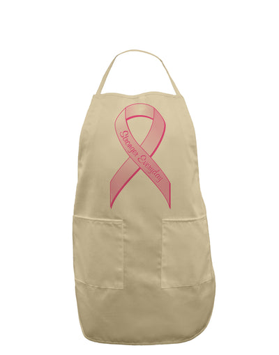 Pink Breast Cancer Awareness Ribbon - Stronger Everyday Adult Apron-Bib Apron-TooLoud-Stone-One-Size-Davson Sales