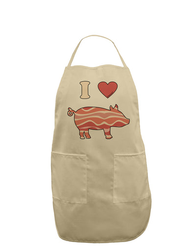 I Heart My Bacon Pig Silhouette Adult Apron by TooLoud-Bib Apron-TooLoud-Stone-One-Size-Davson Sales