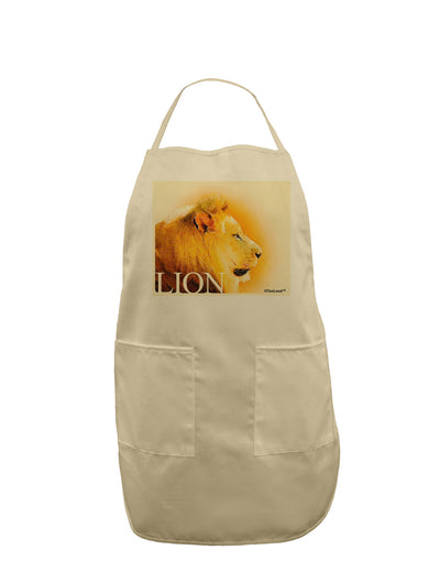 Lion Watercolor 3 Text Adult Apron-Bib Apron-TooLoud-Stone-One-Size-Davson Sales