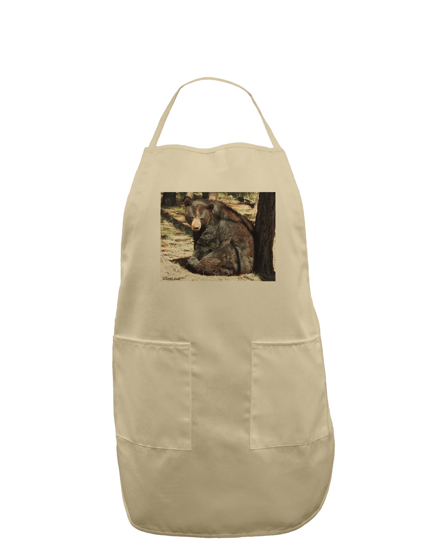 Sad Black Bear Adult Apron-Bib Apron-TooLoud-Stone-One-Size-Davson Sales