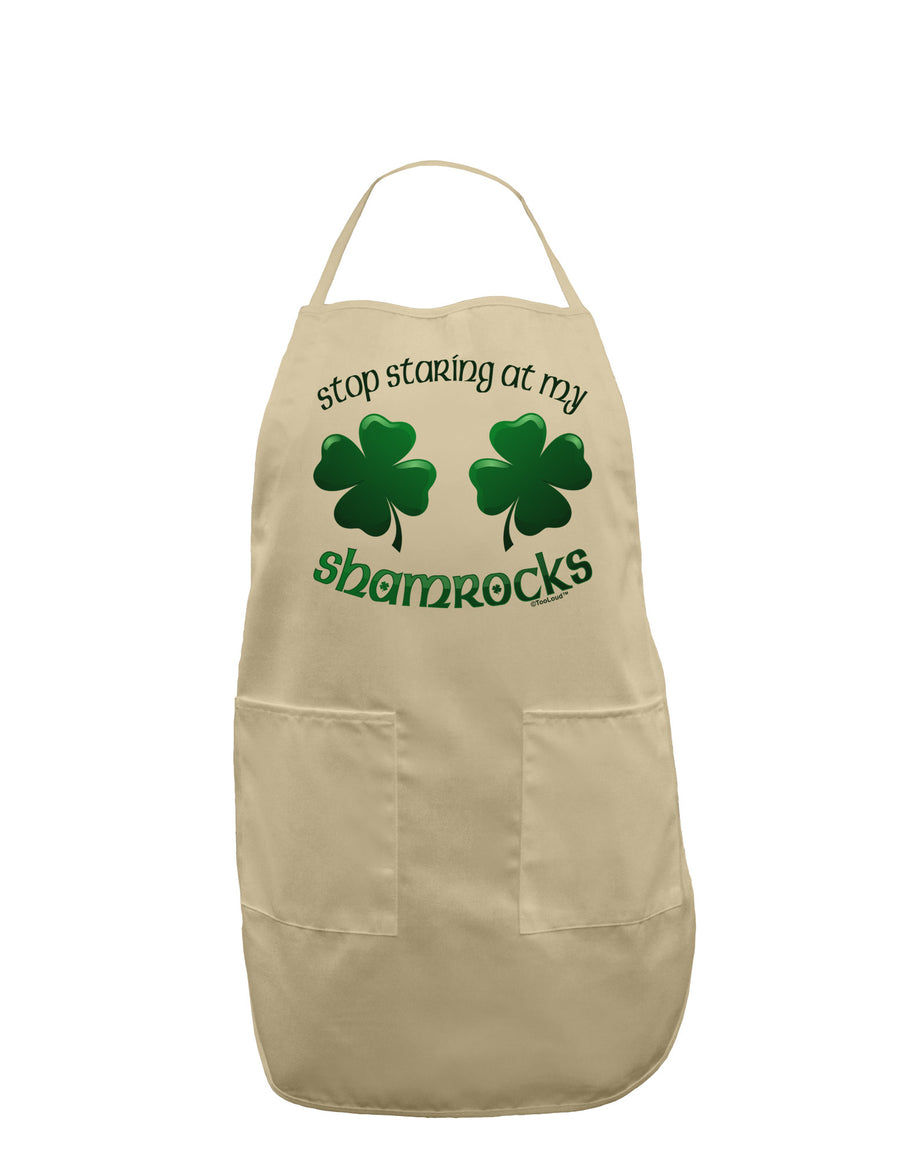 Stop Staring At My Shamrocks Adult Apron-Bib Apron-TooLoud-White-One-Size-Davson Sales