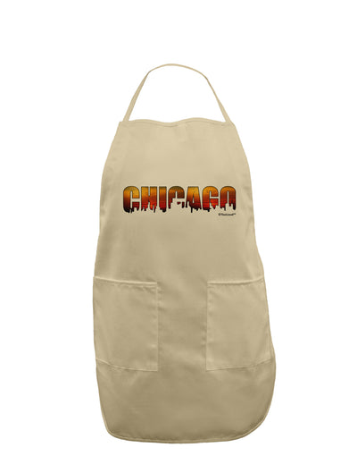 Chicago Skyline Cutout - Sunset Sky Adult Apron by TooLoud