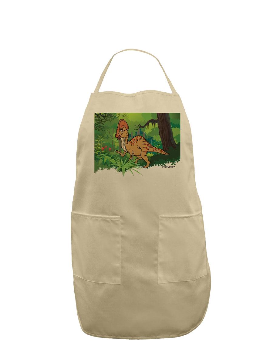 Parasaurolophus Walkeri - Without Name Adult Apron-Bib Apron-TooLoud-White-One-Size-Davson Sales