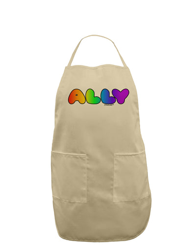 LGBT Ally Rainbow Text Adult Apron by TooLoud-Bib Apron-TooLoud-Stone-One-Size-Davson Sales