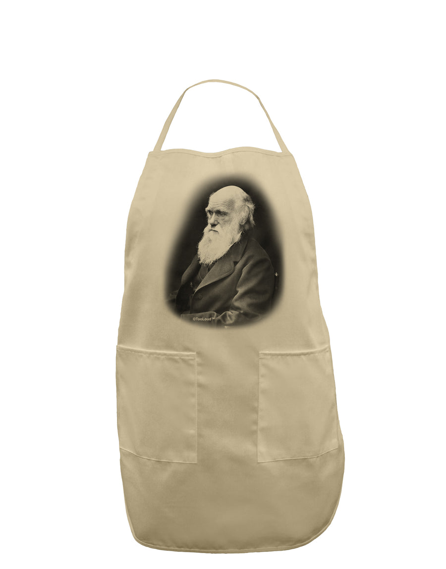 Charles Darwin Black and White Adult Apron by TooLoud-Bib Apron-TooLoud-White-One-Size-Davson Sales