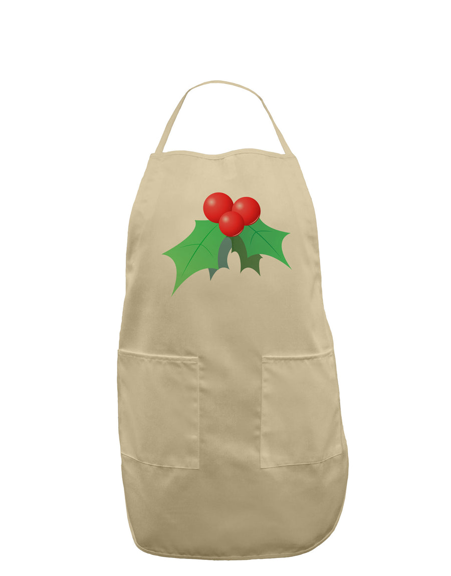 holly Christmas Design Adult Apron-Bib Apron-TooLoud-White-One-Size-Davson Sales