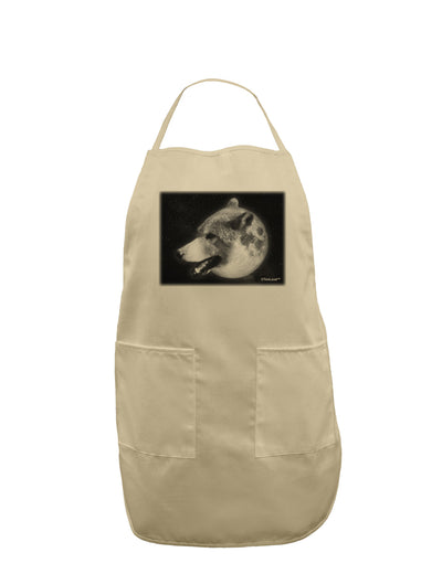 TooLoud White Wolf Moon Adult Apron-Bib Apron-TooLoud-Stone-One-Size-Davson Sales