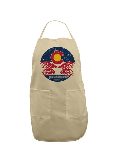 Grunge Colorado Rocky Mountain Bighorn Sheep Flag Adult Apron-Bib Apron-TooLoud-Stone-One-Size-Davson Sales