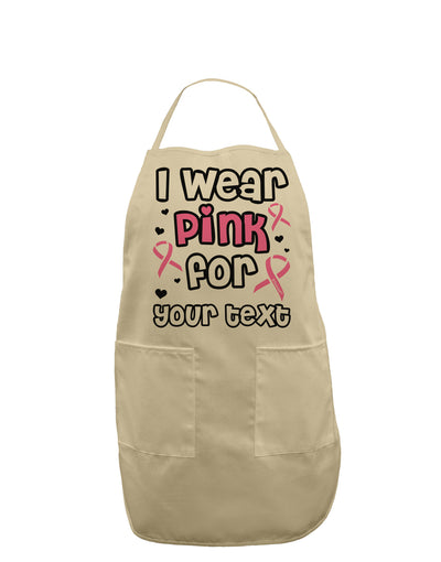 Personalized I Wear Pink for -Name- Breast Cancer Awareness Adult Apron-Bib Apron-TooLoud-Stone-One-Size-Davson Sales