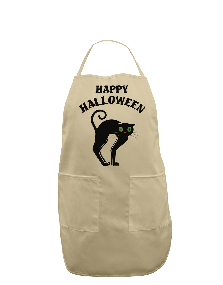 Happy Halloween Cute Black Cat Halloween Adult Apron-Bib Apron-TooLoud-White-One-Size-Davson Sales