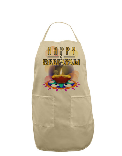 Happy Deepavali - Rangoli and Diya Adult Apron by-Bib Apron-TooLoud-Stone-One-Size-Davson Sales