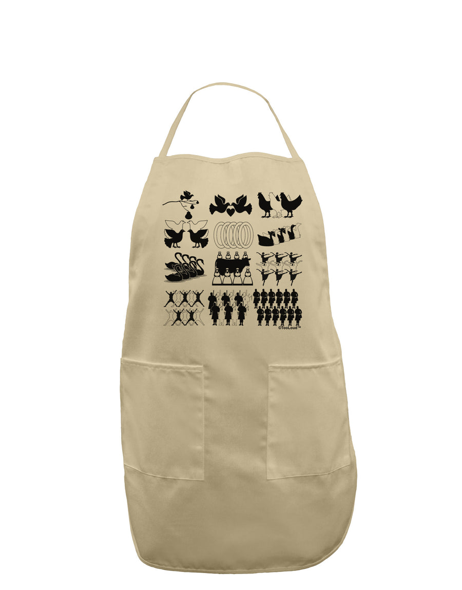 Twelve Days of Christmas Adult Apron-Bib Apron-TooLoud-White-One-Size-Davson Sales