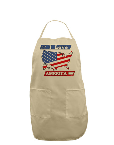 I Love America Adult Apron-Bib Apron-TooLoud-Stone-One-Size-Davson Sales