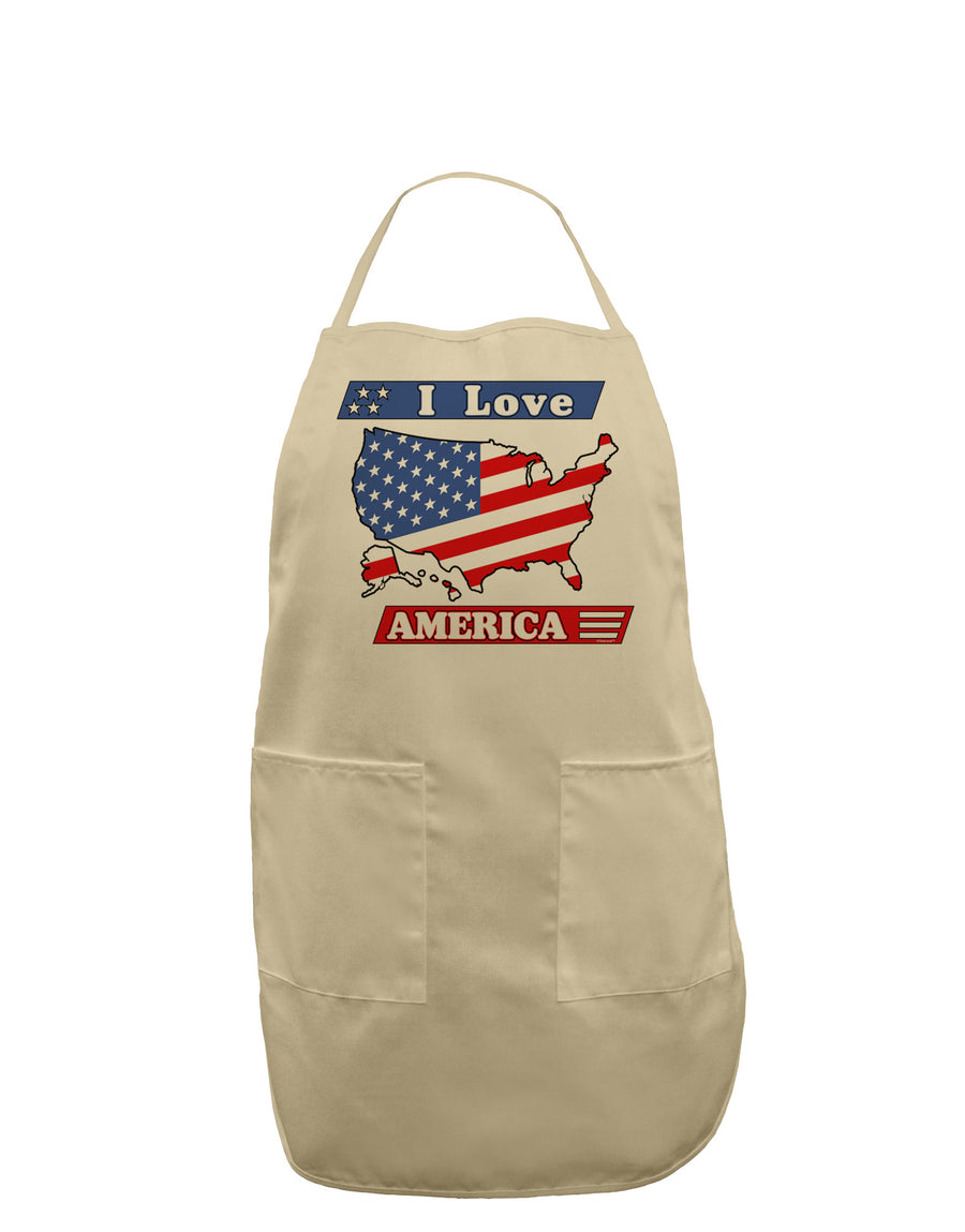 I Love America Adult Apron-Bib Apron-TooLoud-White-One-Size-Davson Sales