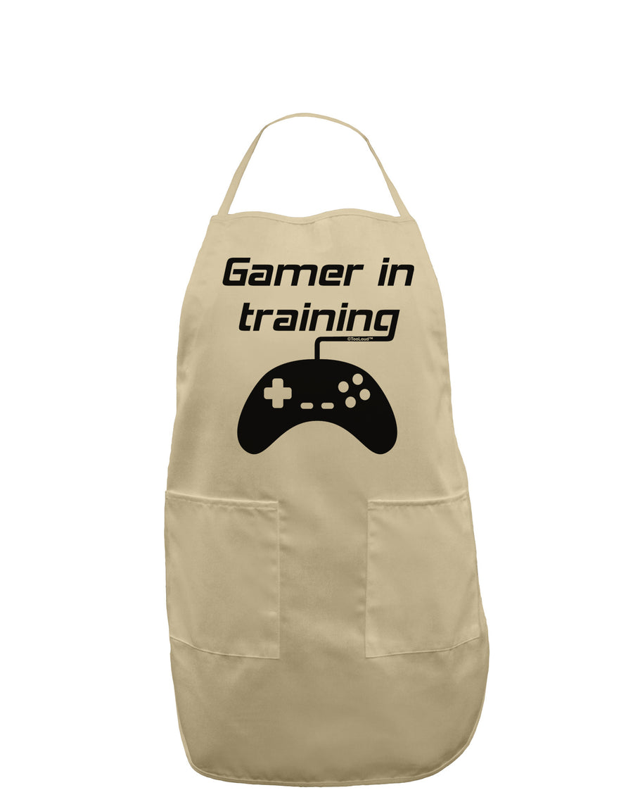 Gamer In Training BnW Adult Apron-Bib Apron-TooLoud-White-One-Size-Davson Sales