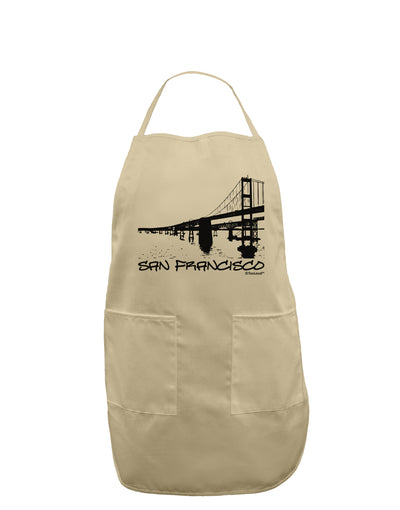 Bay Bridge Cutout Design - San Francisco Adult Apron by TooLoud-Bib Apron-TooLoud-Stone-One-Size-Davson Sales