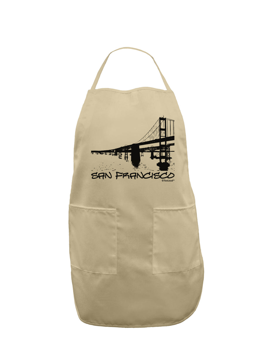 Bay Bridge Cutout Design - San Francisco Adult Apron by TooLoud-Bib Apron-TooLoud-White-One-Size-Davson Sales