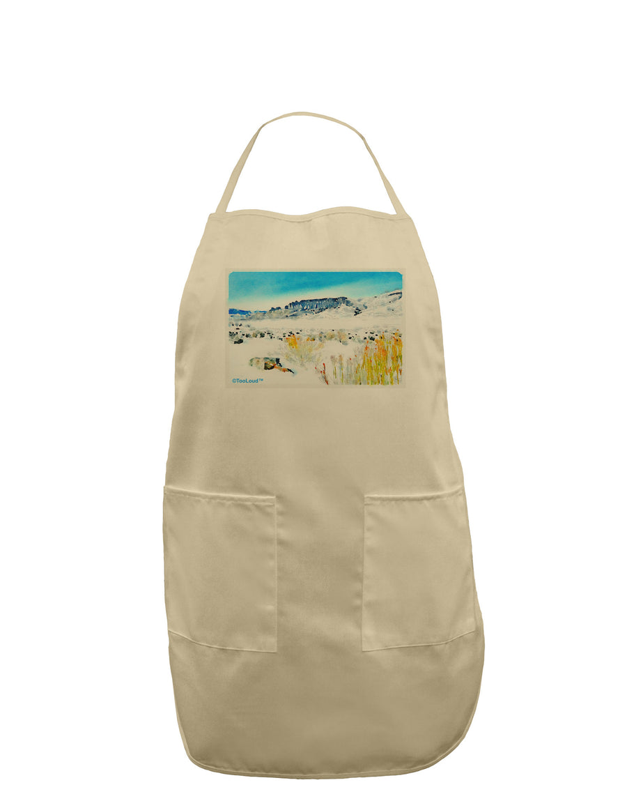 CO Snow Scene Watercolor Adult Apron-Bib Apron-TooLoud-White-One-Size-Davson Sales