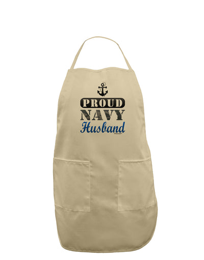 Proud Navy Husband Adult Apron-Bib Apron-TooLoud-Stone-One-Size-Davson Sales