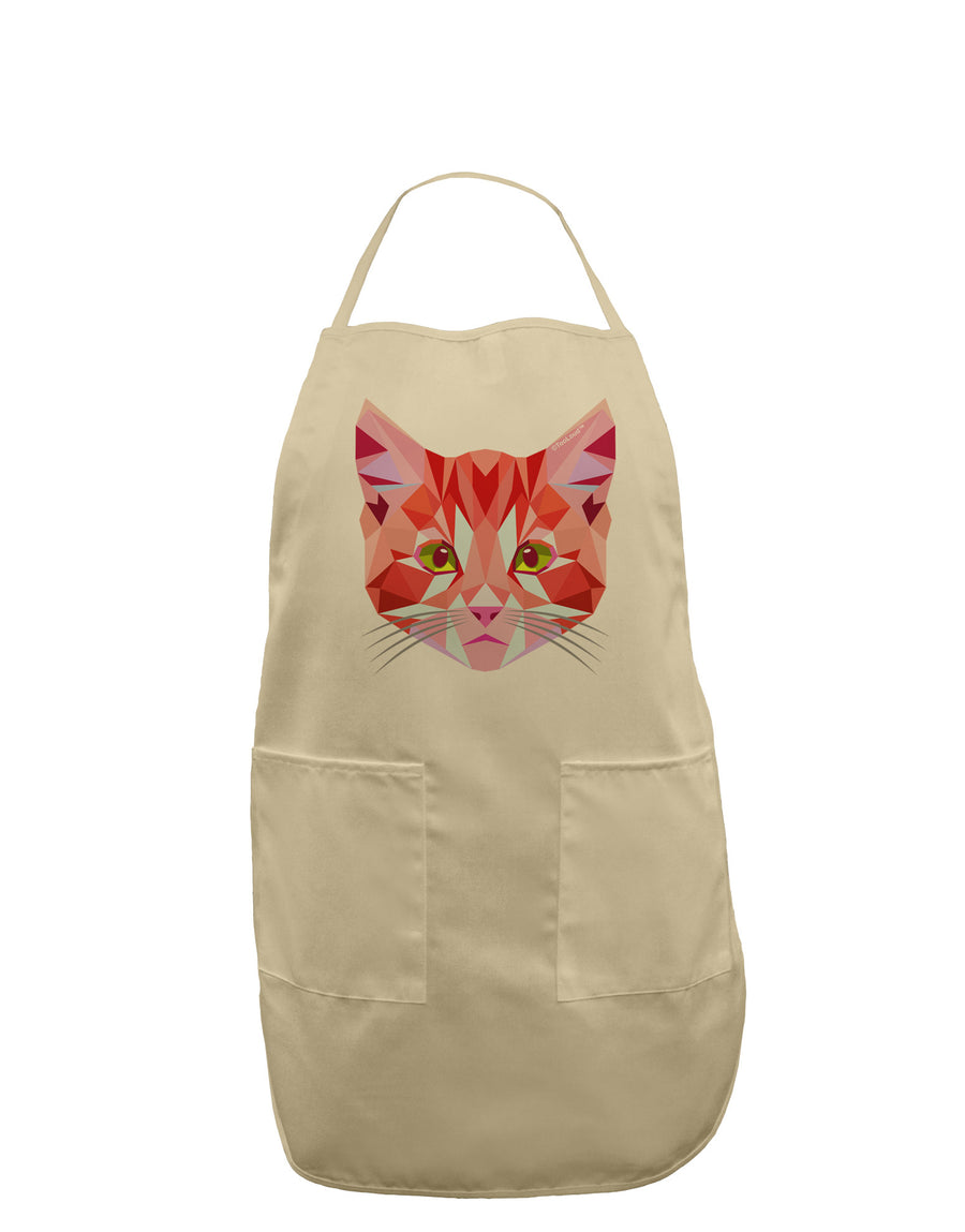 Geometric Kitty Red Adult Apron-Bib Apron-TooLoud-White-One-Size-Davson Sales