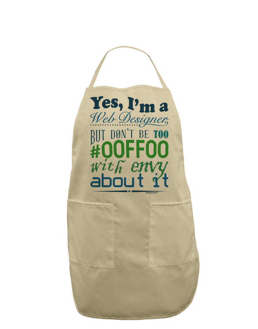 TooLoud Web Designer -00FF00 With Envy Adult Apron-Bib Apron-TooLoud-White-One-Size-Davson Sales