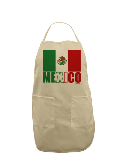 Mexican Flag - Mexico Text Adult Apron by TooLoud-Bib Apron-TooLoud-Stone-One-Size-Davson Sales