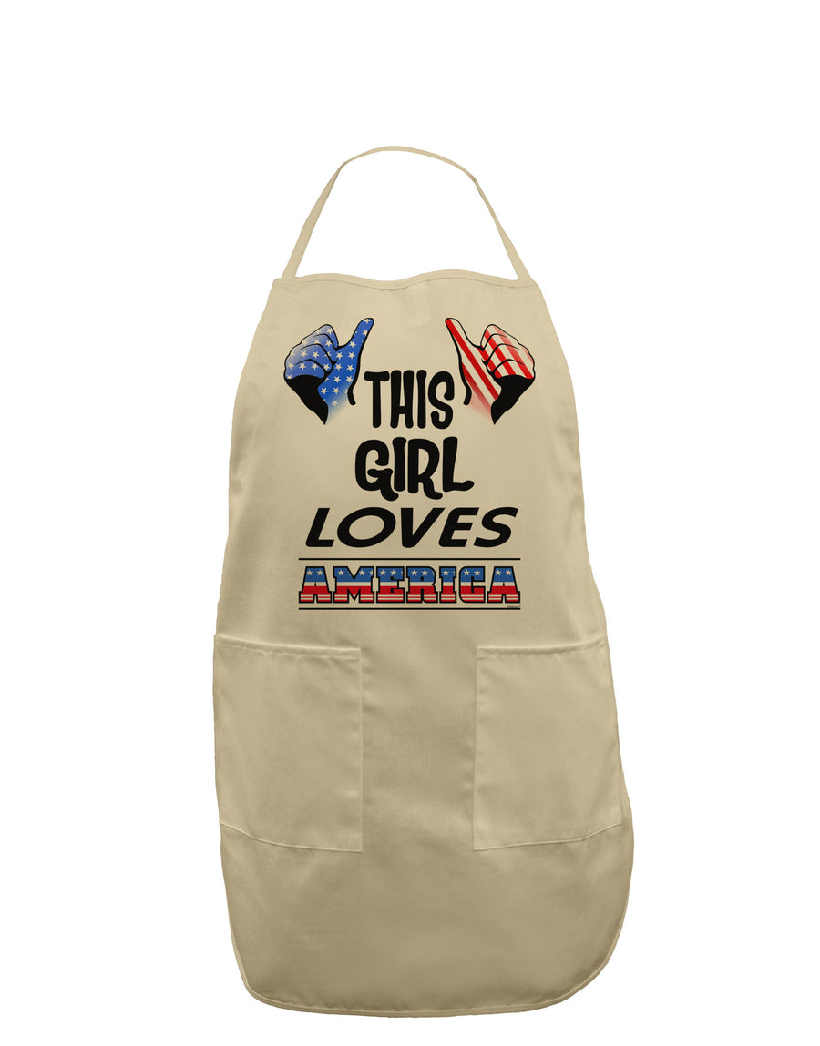 This Girl Loves America Adult Apron-Bib Apron-TooLoud-White-One-Size-Davson Sales