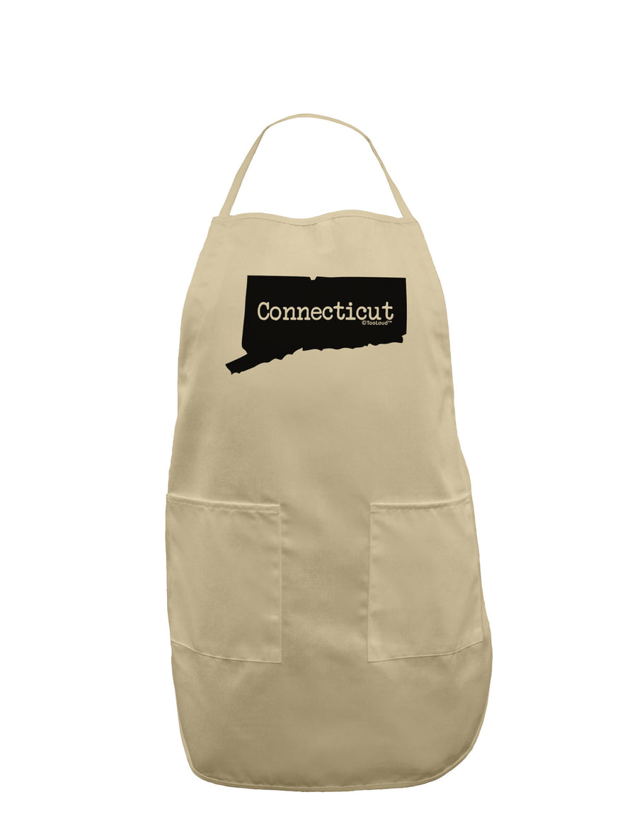 Connecticut - United States Shape Adult Apron by TooLoud-Bib Apron-TooLoud-White-One-Size-Davson Sales