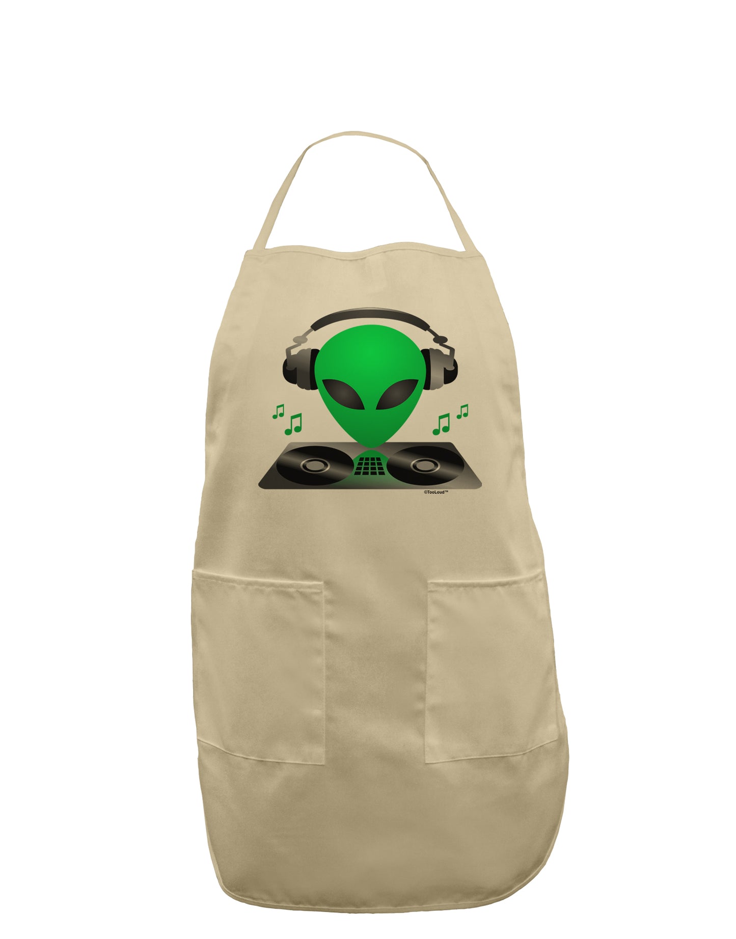 Alien DJ Adult Apron-Bib Apron-TooLoud-Stone-One-Size-Davson Sales