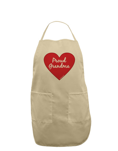 Proud Grandma Heart Adult Apron-Bib Apron-TooLoud-Stone-One-Size-Davson Sales