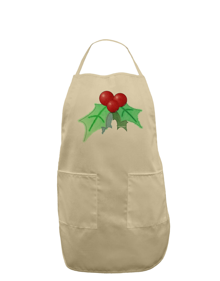 Holly Watercolor Adult Apron-Bib Apron-TooLoud-White-One-Size-Davson Sales