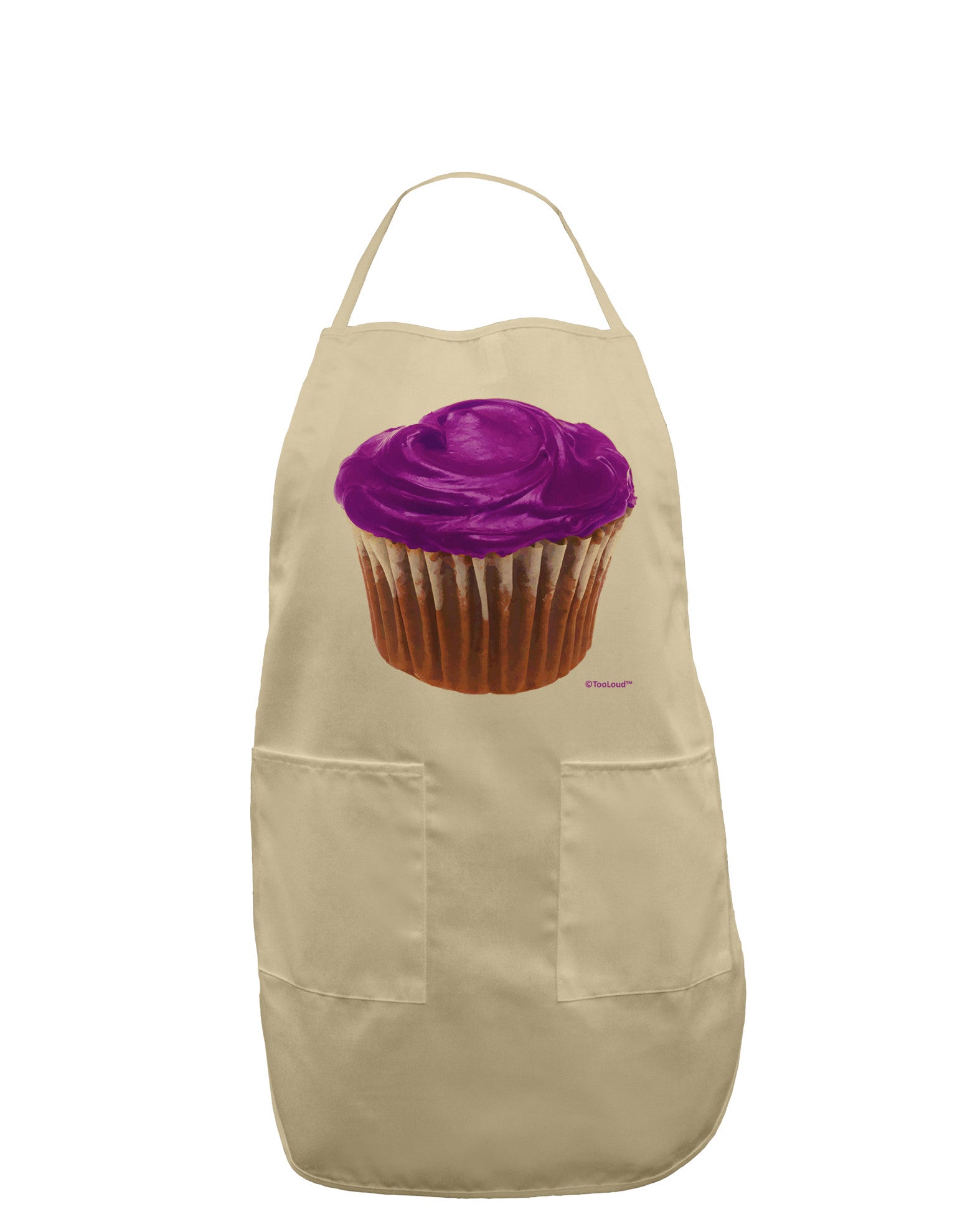 Giant Bright Purple Cupcake Adult Apron by TooLoud-Bib Apron-TooLoud-Stone-One-Size-Davson Sales