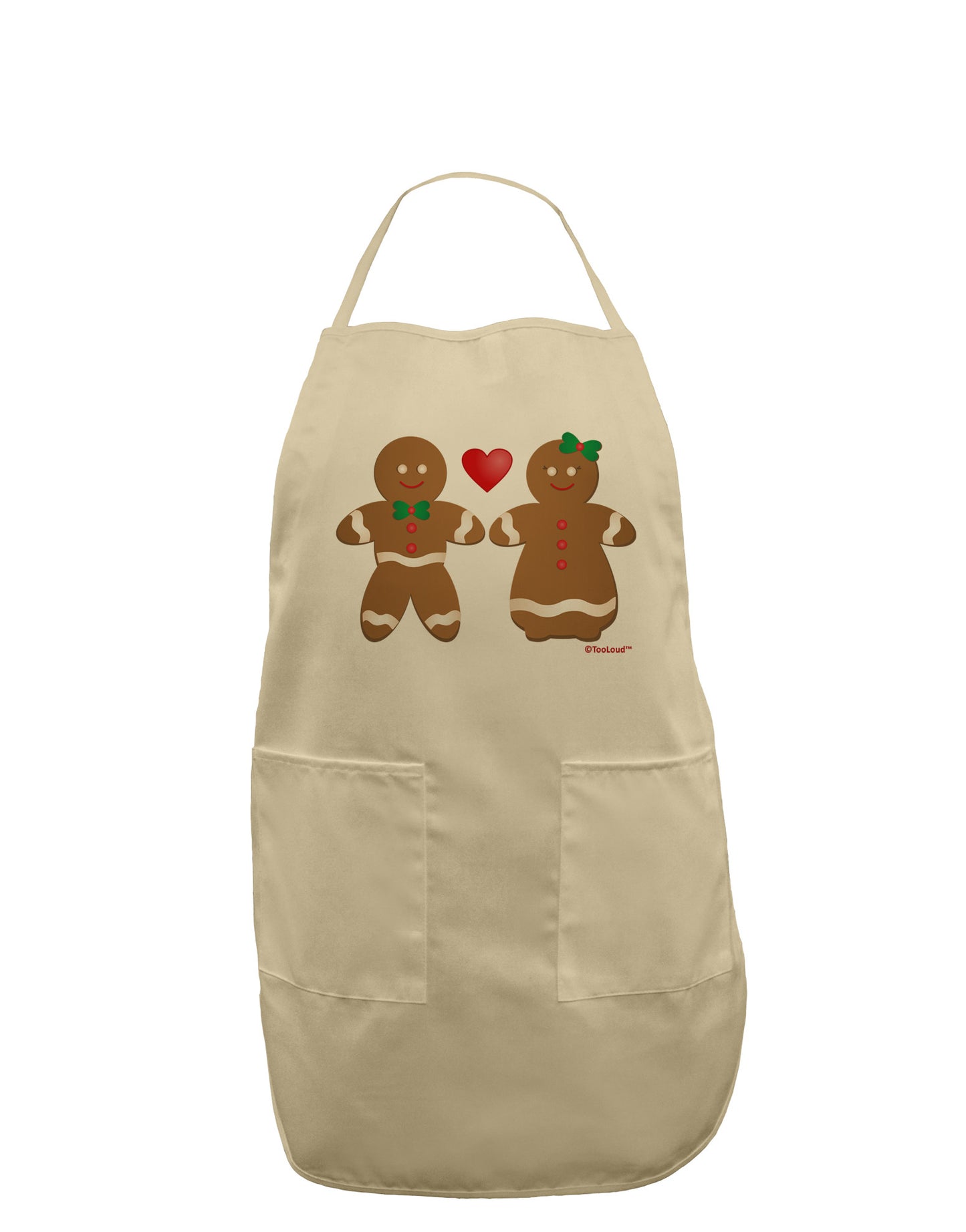 Gingerbread Man and Gingerbread Woman Couple Adult Apron by TooLoud-Bib Apron-TooLoud-Stone-One-Size-Davson Sales
