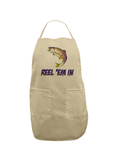 Rainbow Trout Reel Em In Adult Apron-Bib Apron-TooLoud-Stone-One-Size-Davson Sales