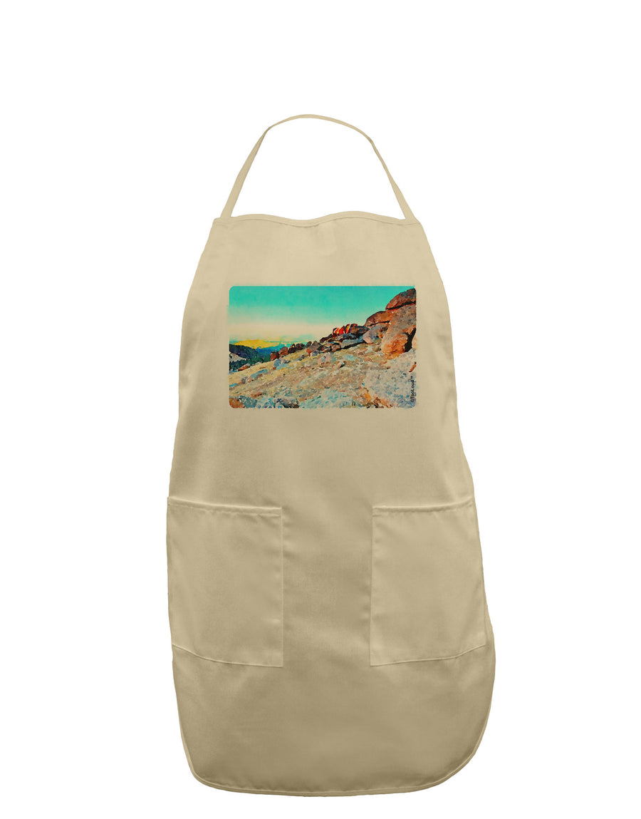 CO Rockies View Watercolor Adult Apron-Bib Apron-TooLoud-White-One-Size-Davson Sales