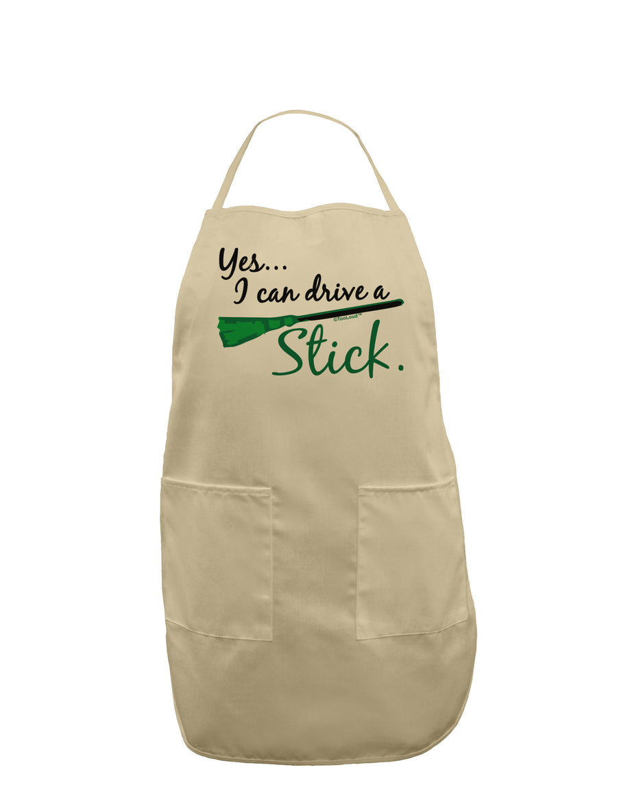 Drive Stick Green Adult Apron-Bib Apron-TooLoud-White-One-Size-Davson Sales