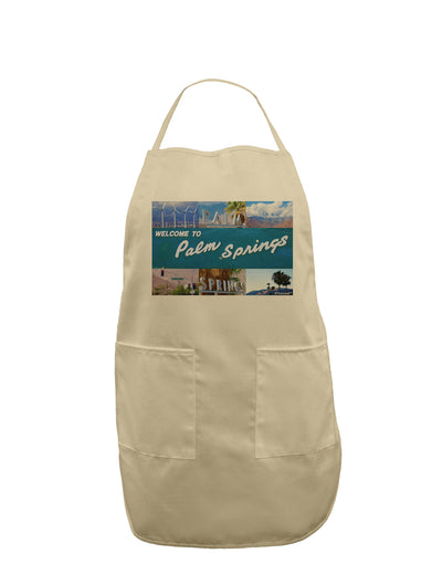 Welcome to Palm Springs Collage Adult Apron-Bib Apron-TooLoud-Stone-One-Size-Davson Sales