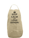 Keep Calm and Love Grandpa Adult Apron-Bib Apron-TooLoud-Khaki-One-Size-Davson Sales