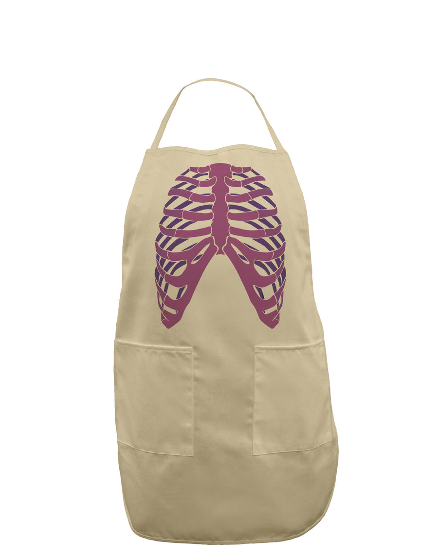 Human Purple Skeleton Bones Ribcage Adult Apron-Bib Apron-TooLoud-White-One-Size-Davson Sales